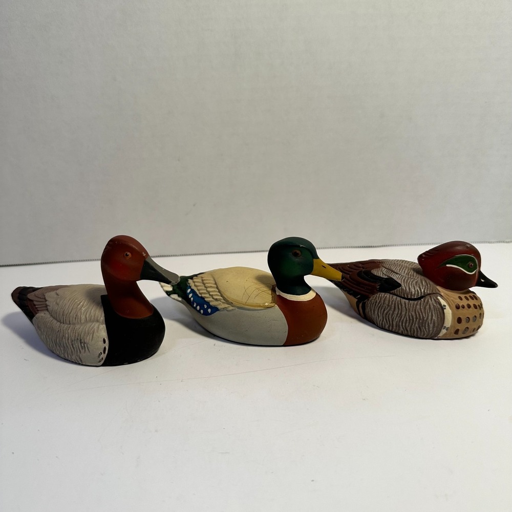 Vintage Avon Collector Duck Series Lot 3 Mallard Canvasback Teal 1983 1984